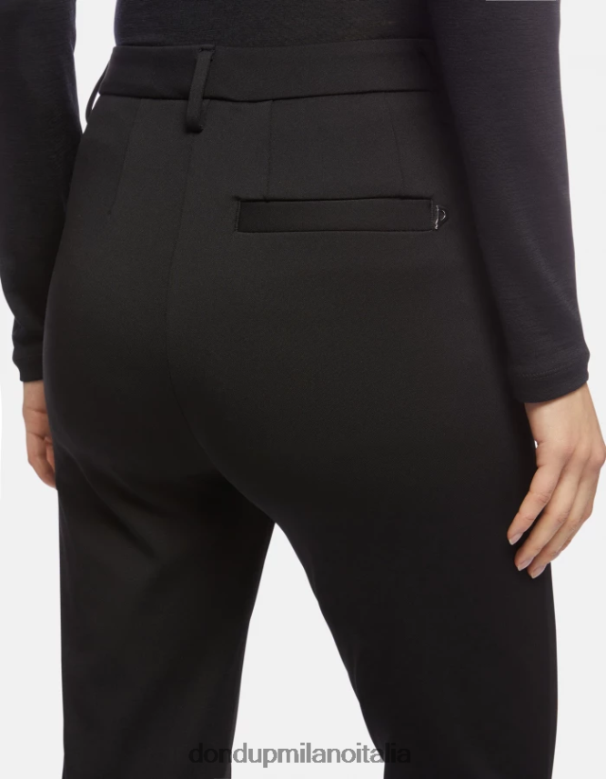 DONDUP mujer pantalones suzi de punto muy ajustados vestir negro AZX2Z0124