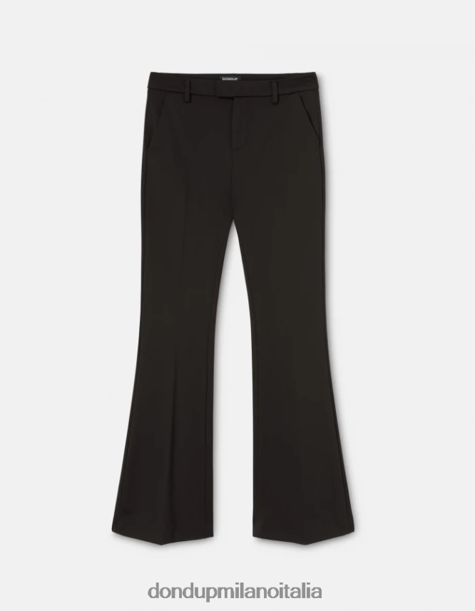 DONDUP mujer pantalones tina de punto con corte bootcut vestir negro AZX2Z0205