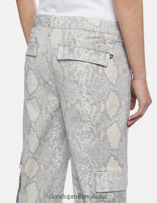 DONDUP mujer pantalones tori holgados de algodón estampados vestir natural AZX2Z0119