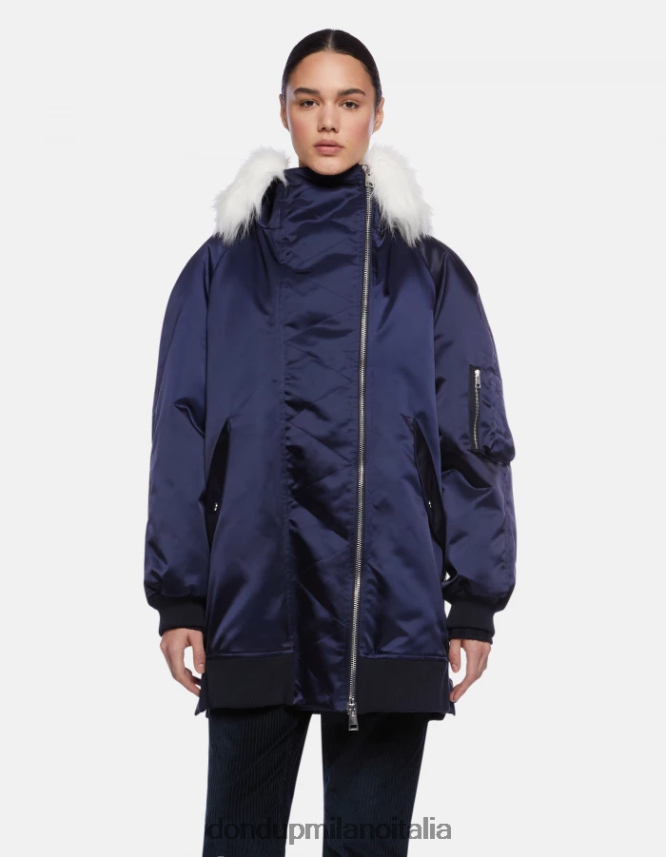 DONDUP mujer parka de satén extragrande vestir Azul marino AZX2Z0349