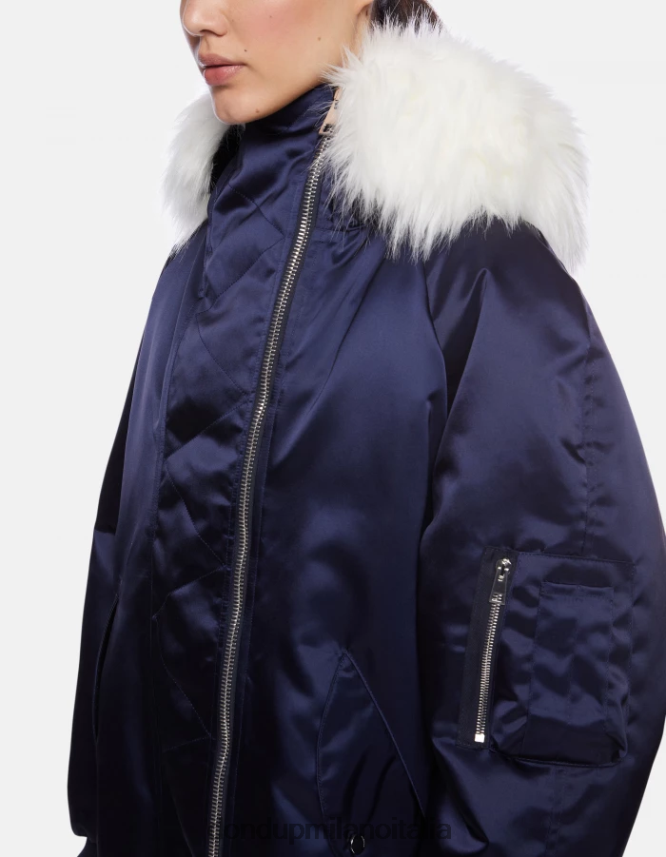 DONDUP mujer parka de satén extragrande vestir Azul marino AZX2Z0349