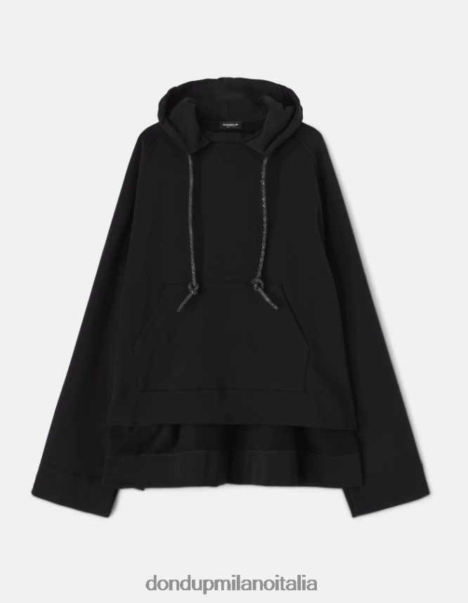 DONDUP mujer sudadera con capucha de gran tamaño vestir negro AZX2Z0443