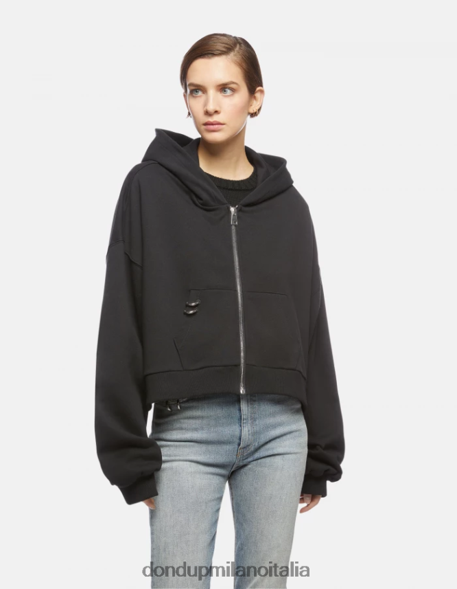 DONDUP mujer sudadera con capucha de gran tamaño vestir negro AZX2Z0445