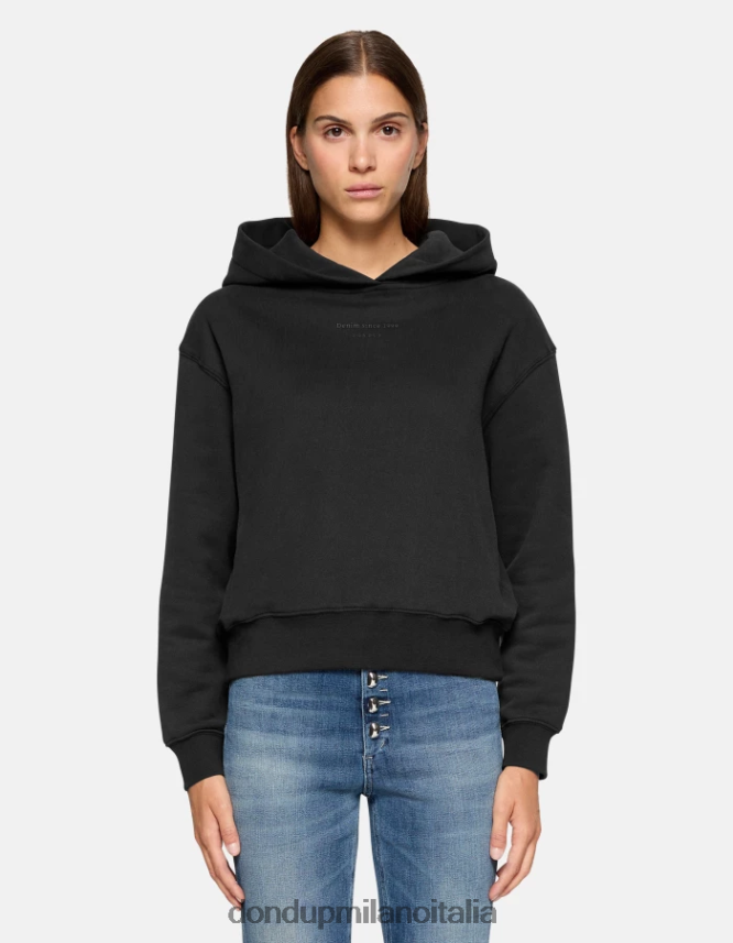 DONDUP mujer sudadera con capucha y corte regular vestir negro AZX2Z0424