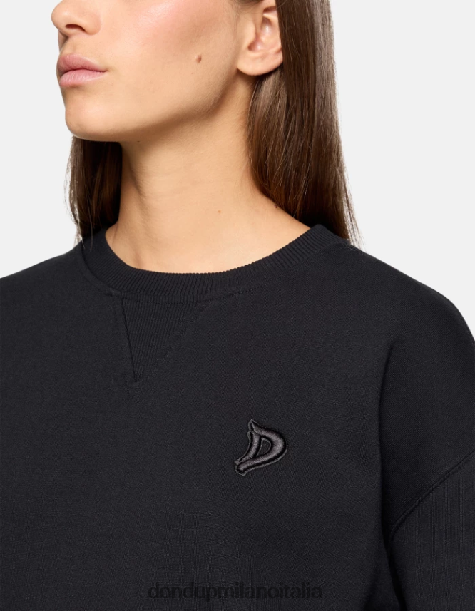 DONDUP mujer sudadera regular fit con cuello redondo vestir negro AZX2Z0422