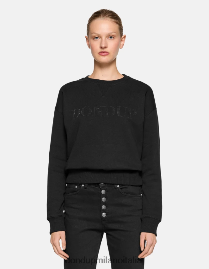 DONDUP mujer sudadera regular fit con cuello redondo vestir negro AZX2Z0428