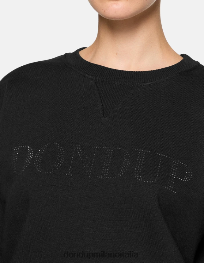 DONDUP mujer sudadera regular fit con cuello redondo vestir negro AZX2Z0428