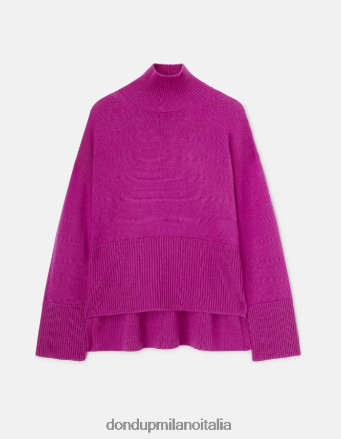 DONDUP mujer suéter oversize de lana con cuello tipo polo vestir barbabietola AZX2Z0296