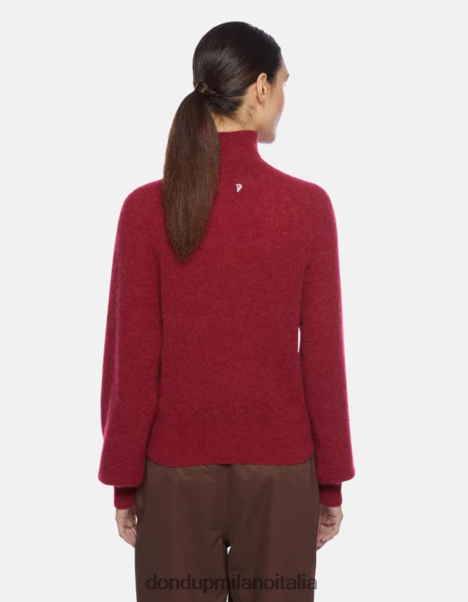 DONDUP mujer suéter regular fit de mohair con cuello tipo polo vestir barbabietola AZX2Z0304