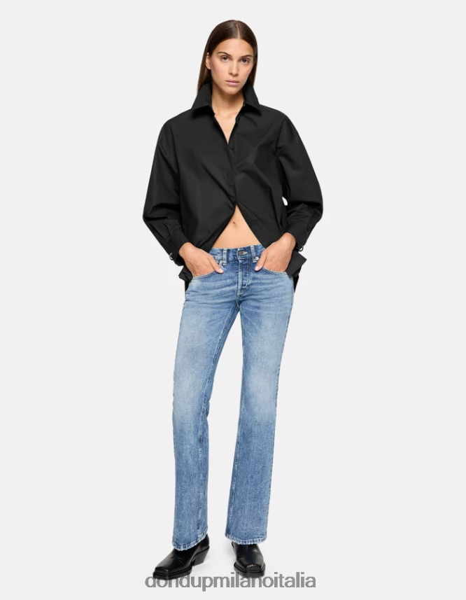 DONDUP mujer vaqueros Betty de denim rígido con corte bootcut vestir azul AZX2Z067