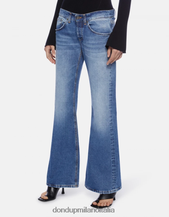 DONDUP mujer vaqueros Betty de denim rígido con corte bootcut vestir azul AZX2Z089