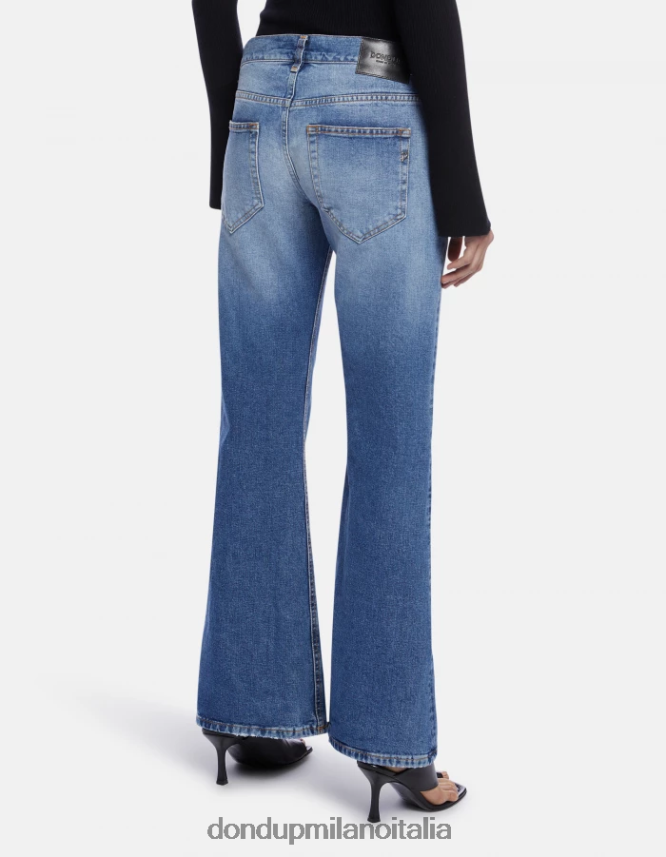 DONDUP mujer vaqueros Betty de denim rígido con corte bootcut vestir azul AZX2Z089