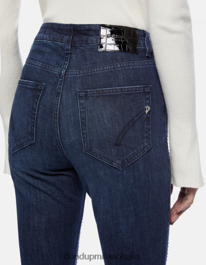 DONDUP mujer vaqueros Marie slim de denim elástico vestir azul AZX2Z049