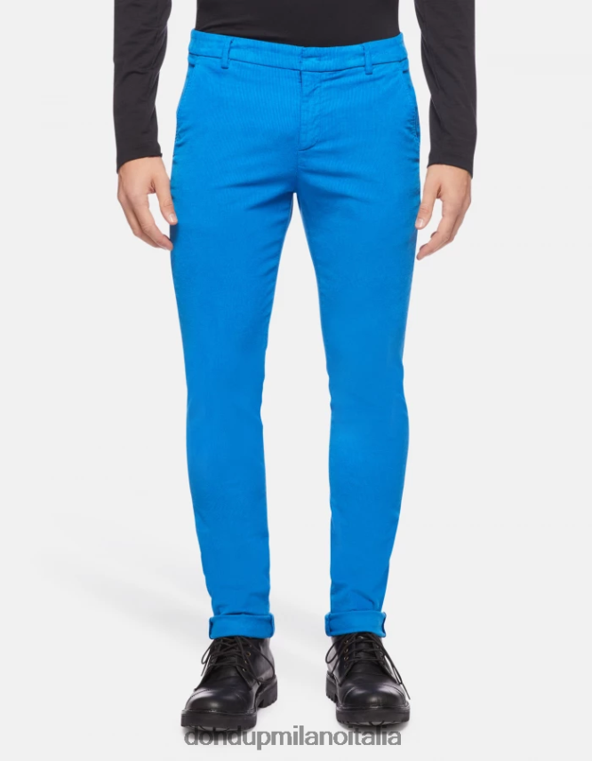 DONDUP hombres pantalones gaubert slim de terciopelo vestir turquesa AZX2Z0766