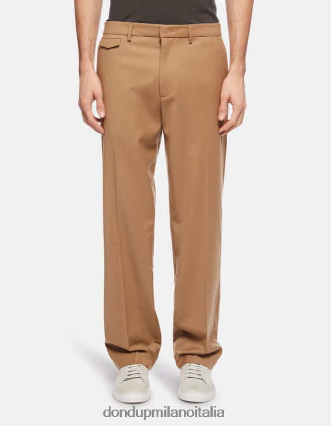 DONDUP hombres pantalones louis holgados de franela vestir camello AZX2Z0681