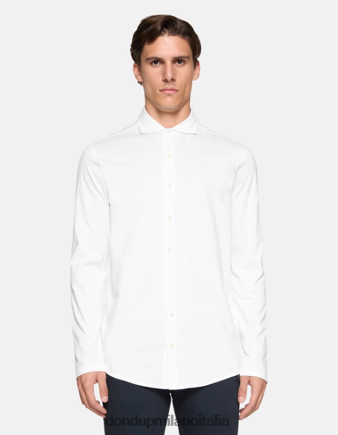 DONDUP hombres camisa de punto regular fit vestir blanco AZX2Z0849