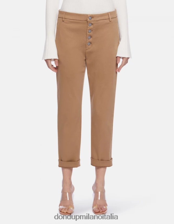 DONDUP mujer pantalones holgados de tricotina nima vestir arena AZX2Z0232