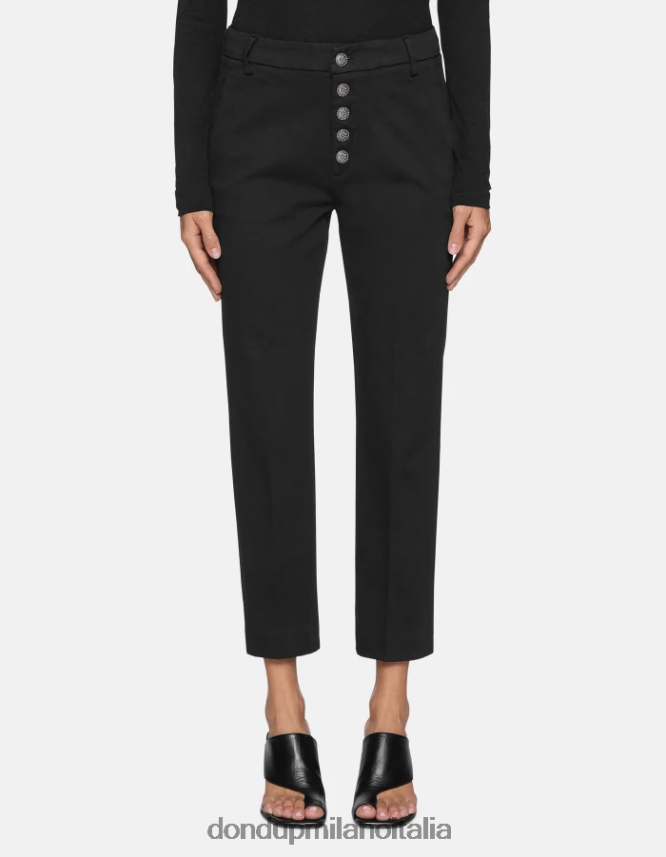 DONDUP mujer pantalones holgados de tricotina nima vestir negro AZX2Z0234