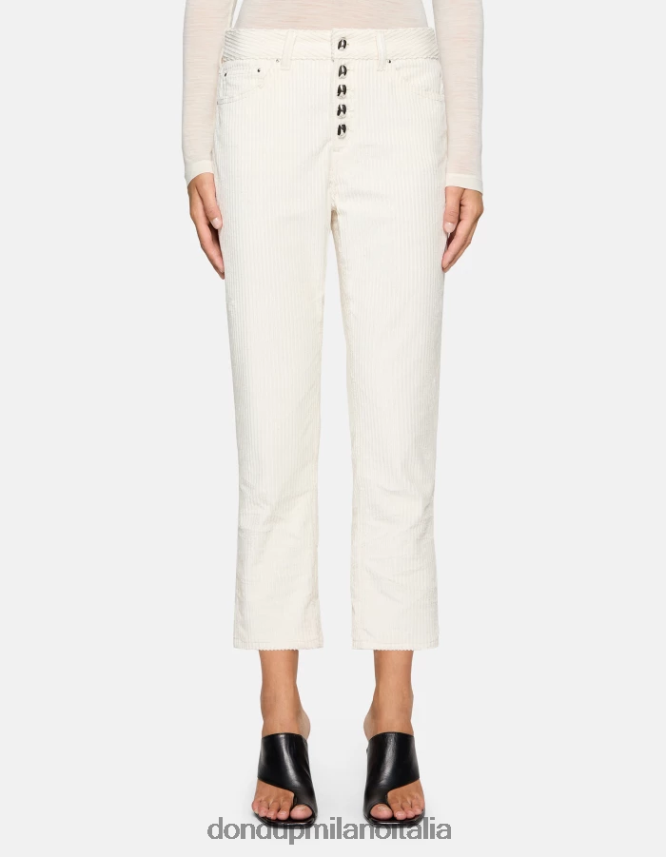 DONDUP mujer pantalones holgados de terciopelo koons vestir alabastro AZX2Z0107