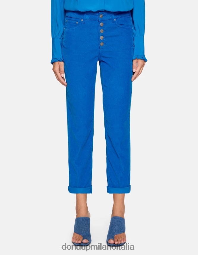 DONDUP mujer pantalones holgados de terciopelo koons vestir turquesa AZX2Z075