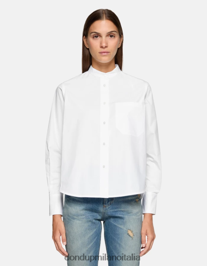 DONDUP mujer camisa de popelina regular fit vestir blanco AZX2Z0260