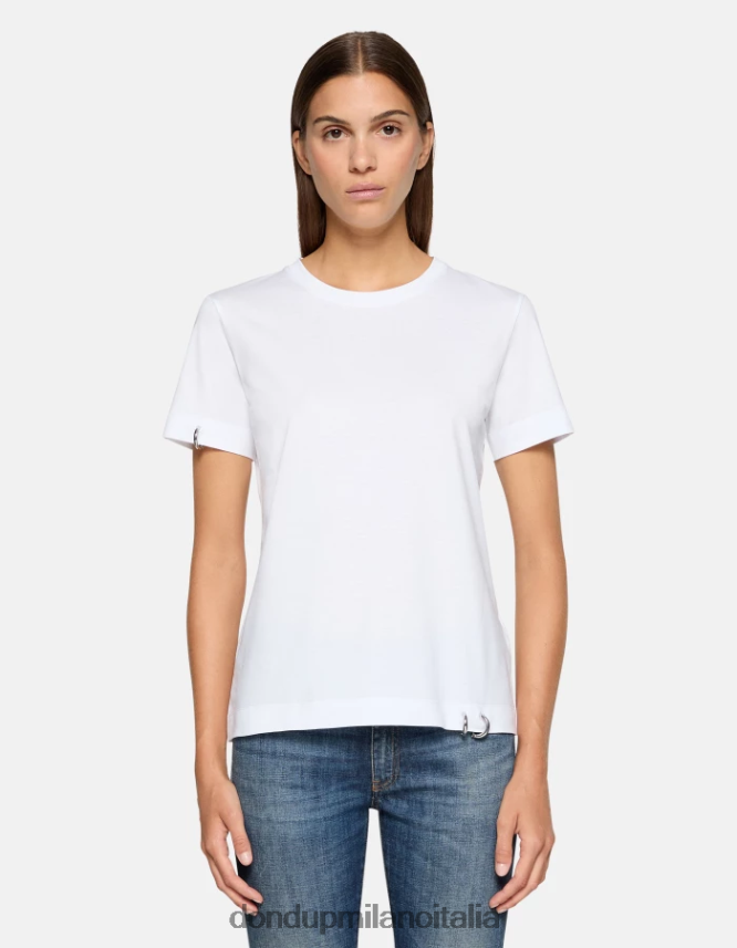 DONDUP mujer camiseta de punto regular fit vestir blanco AZX2Z0410